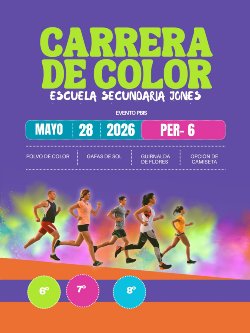 Color Run flyer in Spanish